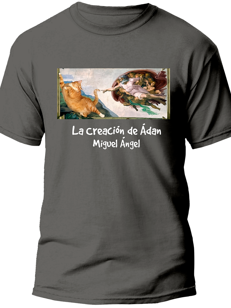 Polera La creación de Adán - Miguel Ángel. Hombre 5