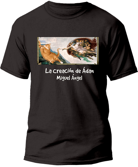 Polera La creación de Adán - Miguel Ángel. Hombre