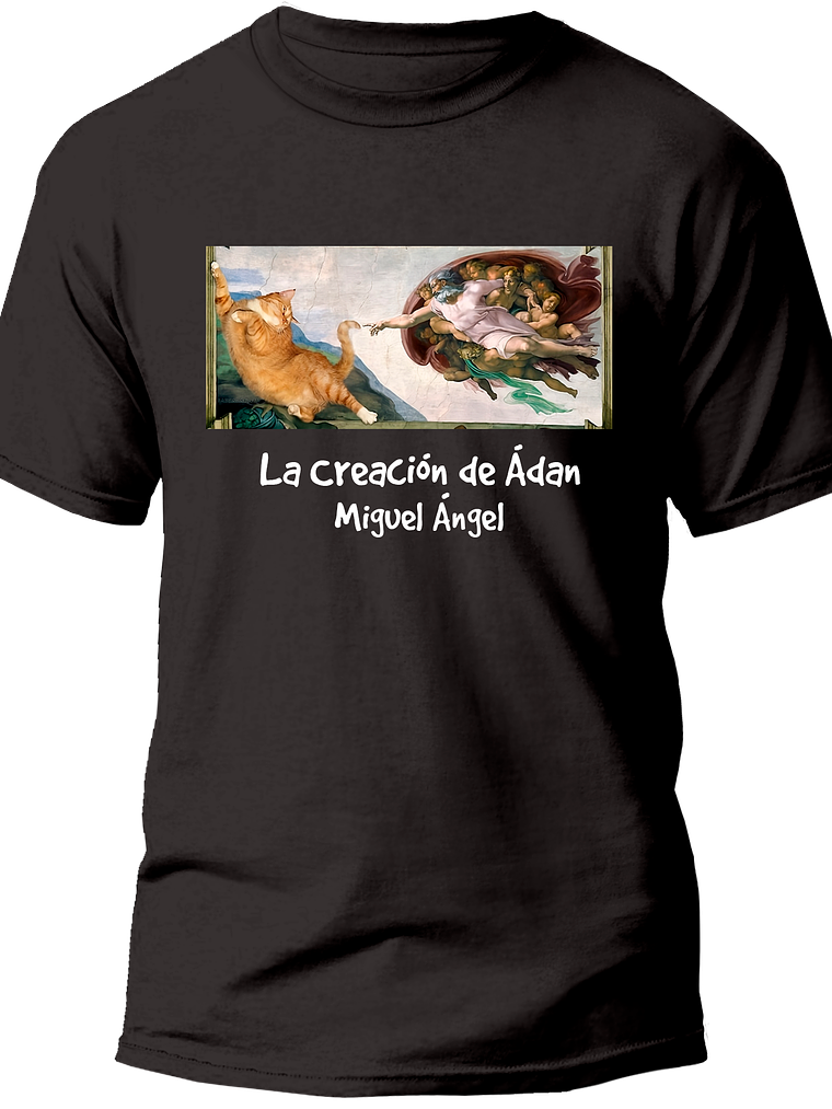 Polera La creación de Adán - Miguel Ángel. Hombre 1