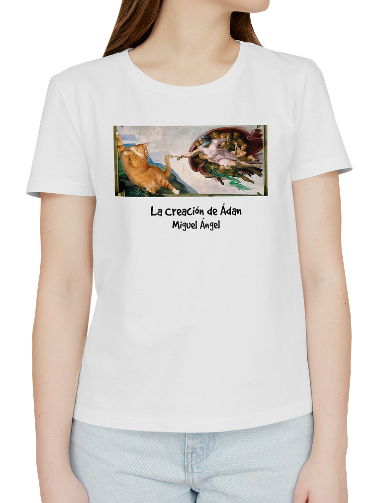 Polera La creación de Adán - Miguel Ángel. Mujer 1