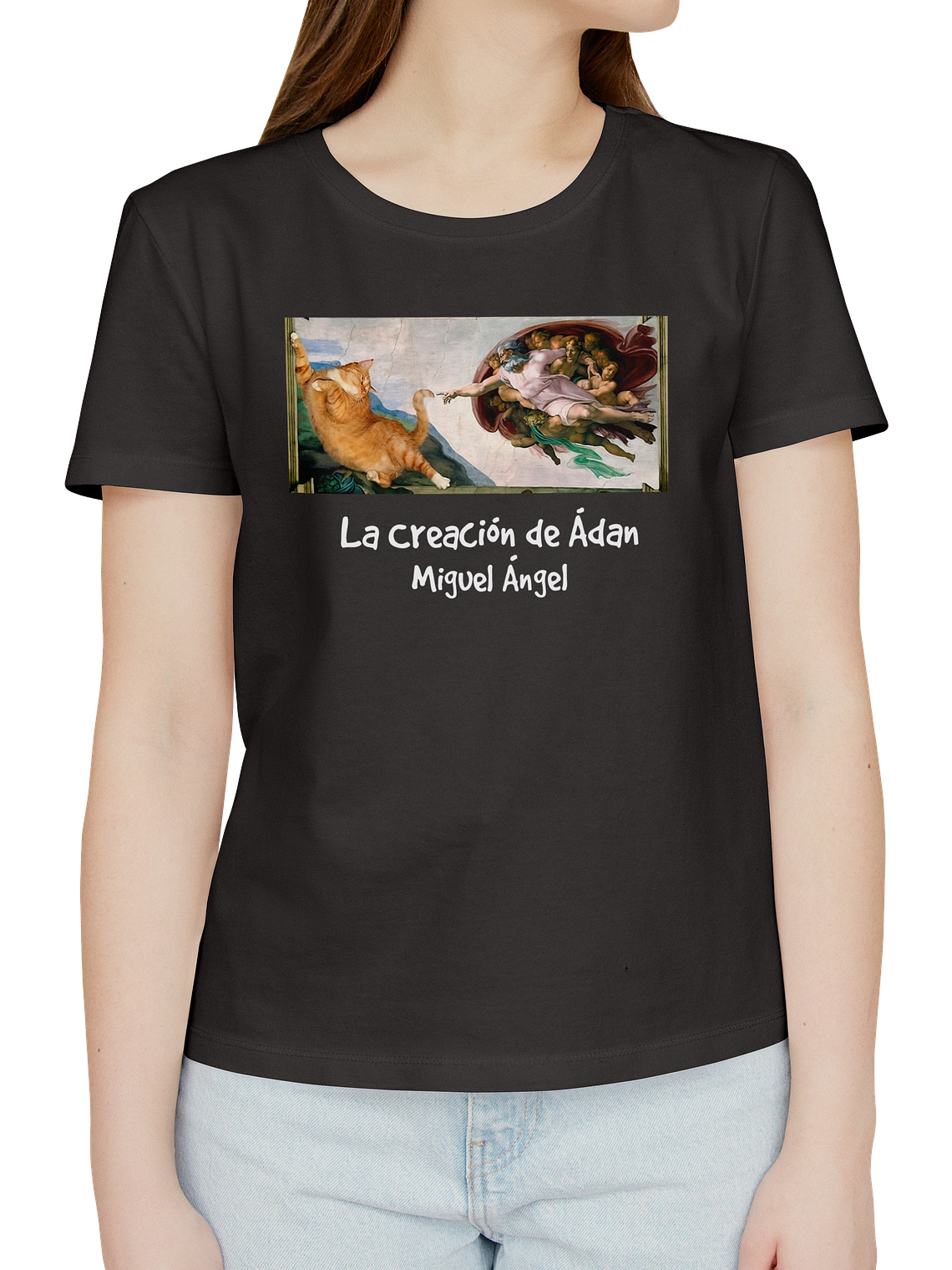Polera La creación de Adán - Miguel Ángel. Mujer 2