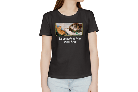 Polera La creación de Adán - Miguel Ángel. Mujer