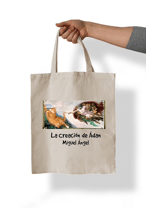 Totebag La creación de Adán - Miguel Ángel. 