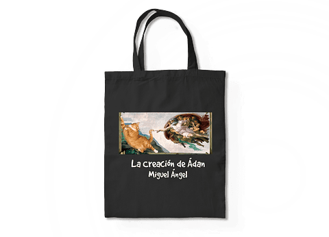 Totebag La creación de Adán - Miguel Ángel. 