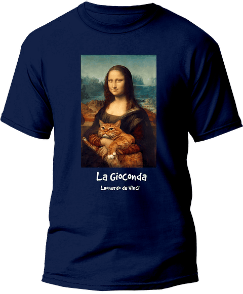 Polera La Gioconda (mona lisa) - Leonardo da Vinci. Hombre