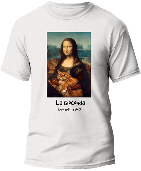Polera La Gioconda (mona lisa) - Leonardo da Vinci. Hombre