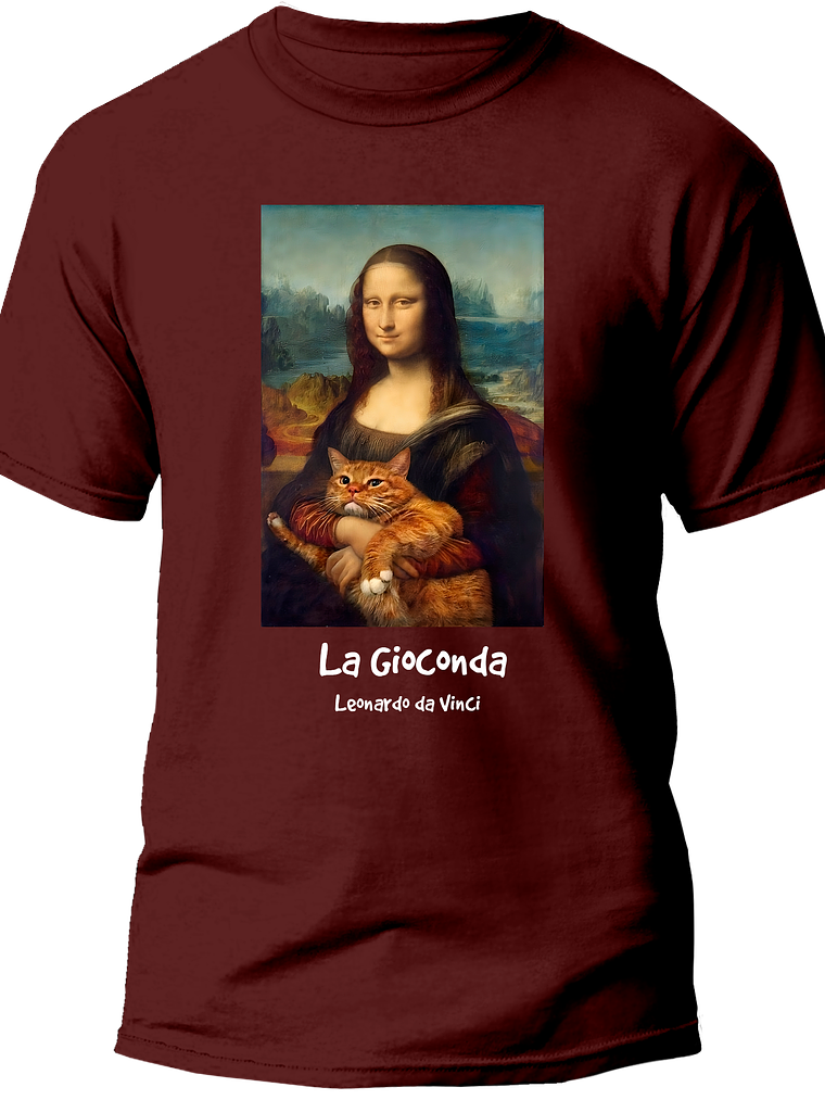 Polera La Gioconda (mona lisa) - Leonardo da Vinci. Hombre 3