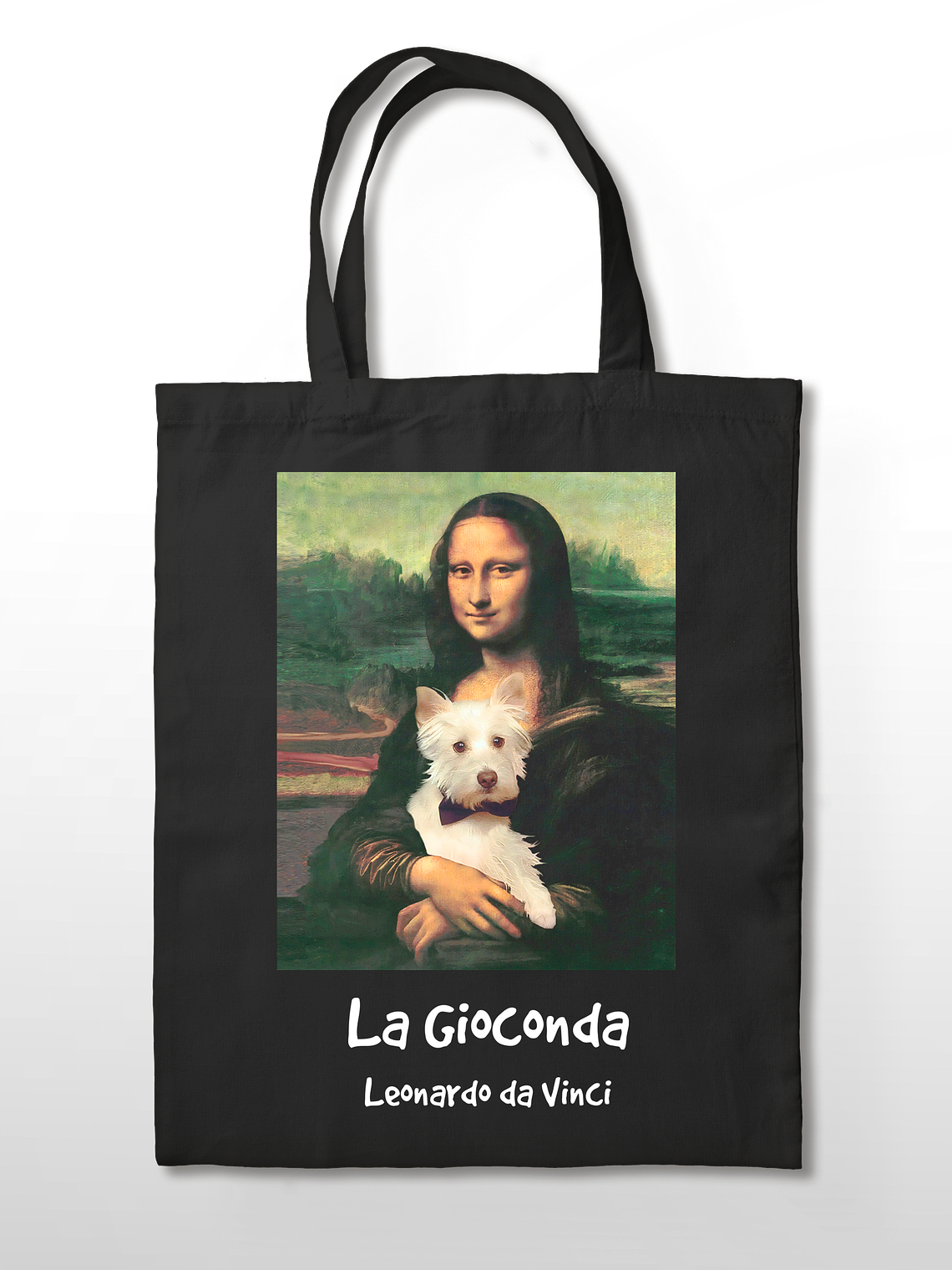 Totebag La Gioconda (mona lisa) - Leonardo da Vinci Westie.  2