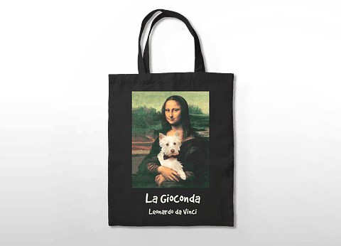 Totebag La Gioconda (mona lisa) - Leonardo da Vinci Westie. 
