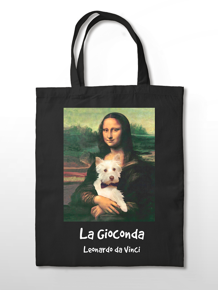 Totebag La Gioconda (mona lisa) - Leonardo da Vinci Westie.  2