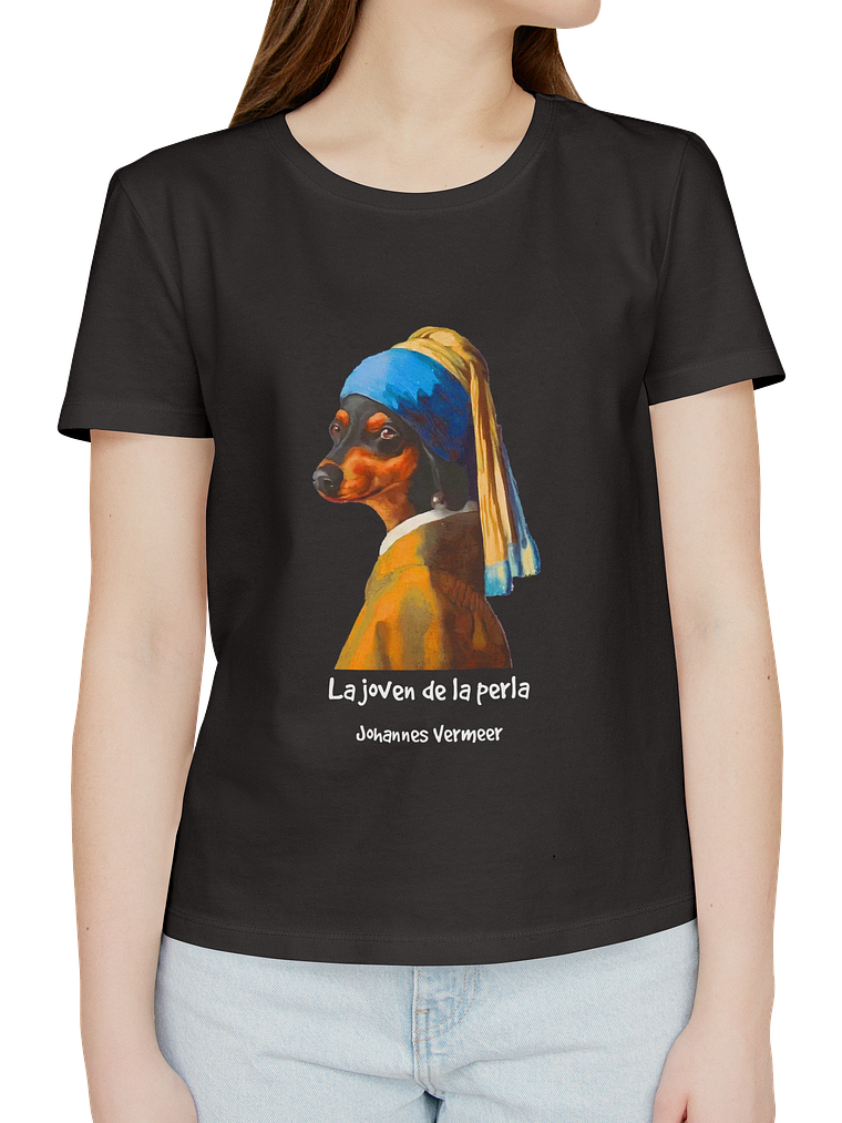 Polera La joven de la perla - Johannes Vermeer dachshund. Mujer 1