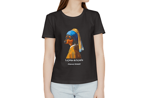 Polera La joven de la perla - Johannes Vermeer dachshund. Mujer