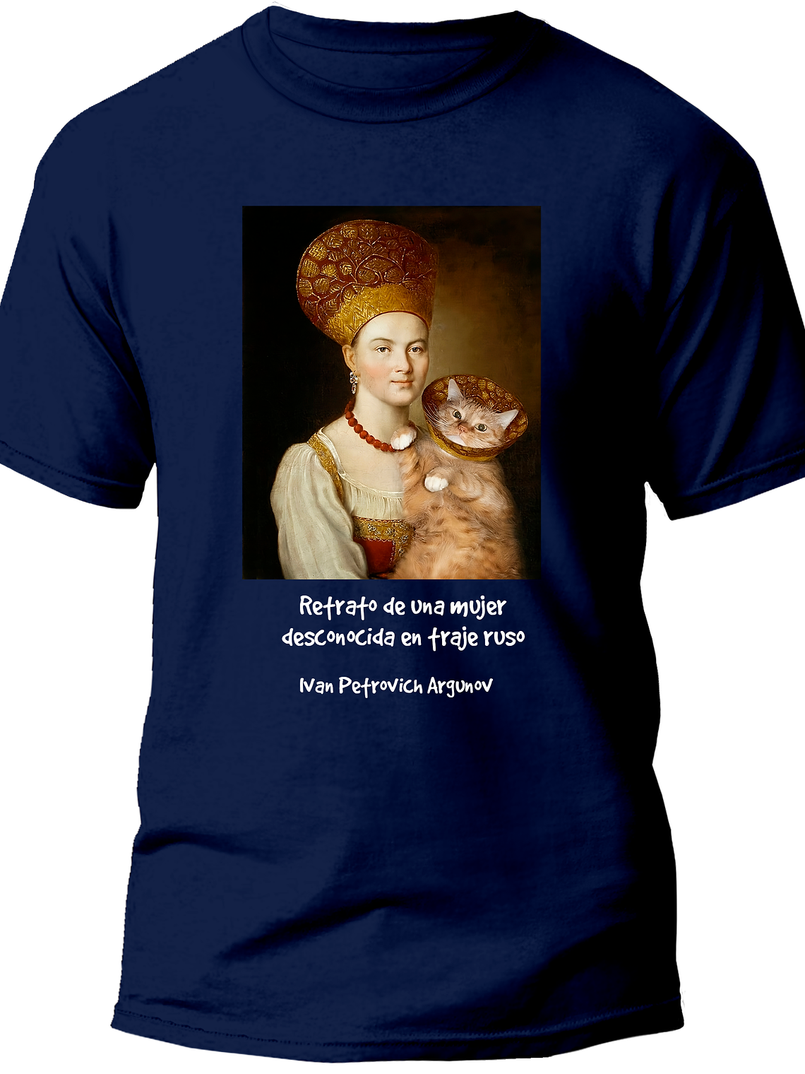 Polera Retrato de una mujer desconocida en traje ruso - Ivan Petrovich Argunov. Hombre. 1