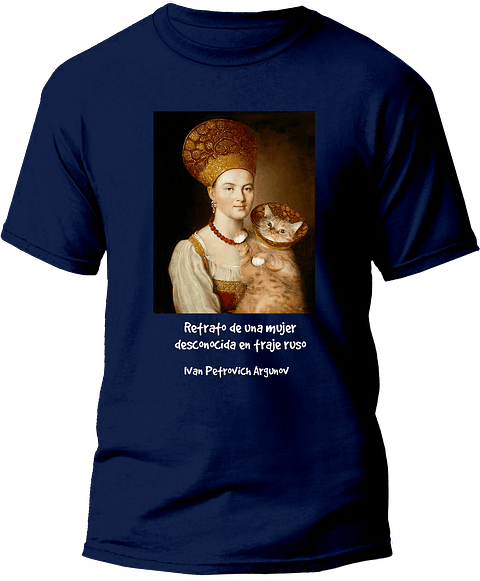 Polera Retrato de una mujer desconocida en traje ruso - Ivan Petrovich Argunov. Hombre.