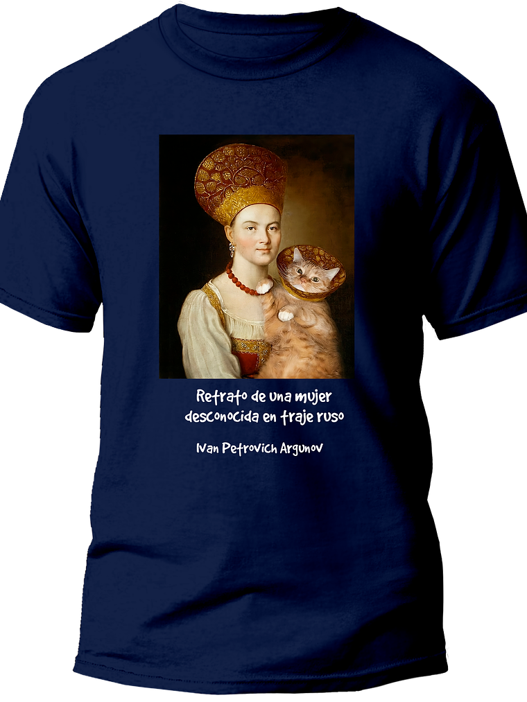 Polera Retrato de una mujer desconocida en traje ruso - Ivan Petrovich Argunov. Hombre. 1