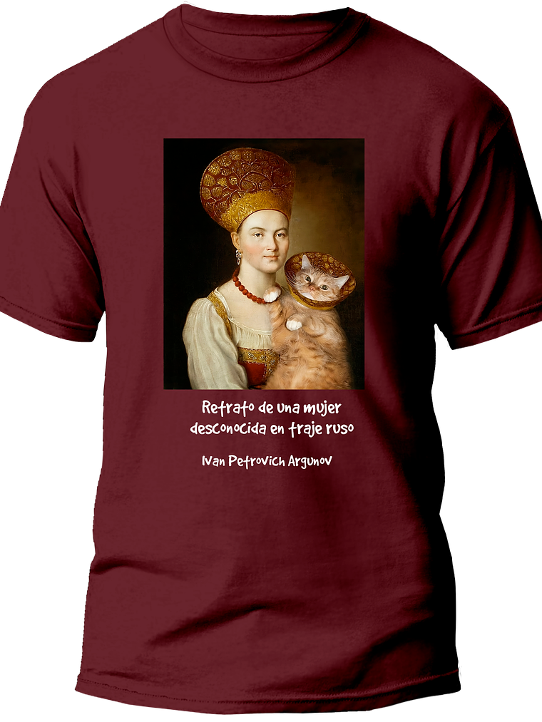 Polera Retrato de una mujer desconocida en traje ruso - Ivan Petrovich Argunov. Hombre. 3