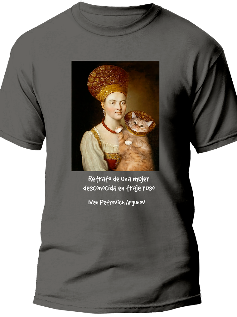 Polera Retrato de una mujer desconocida en traje ruso - Ivan Petrovich Argunov. Hombre. 4