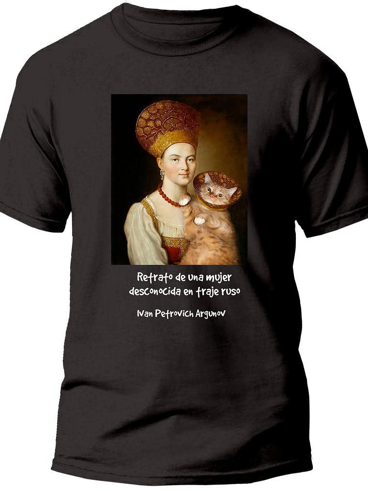 Polera Retrato de una mujer desconocida en traje ruso - Ivan Petrovich Argunov. Hombre. 5