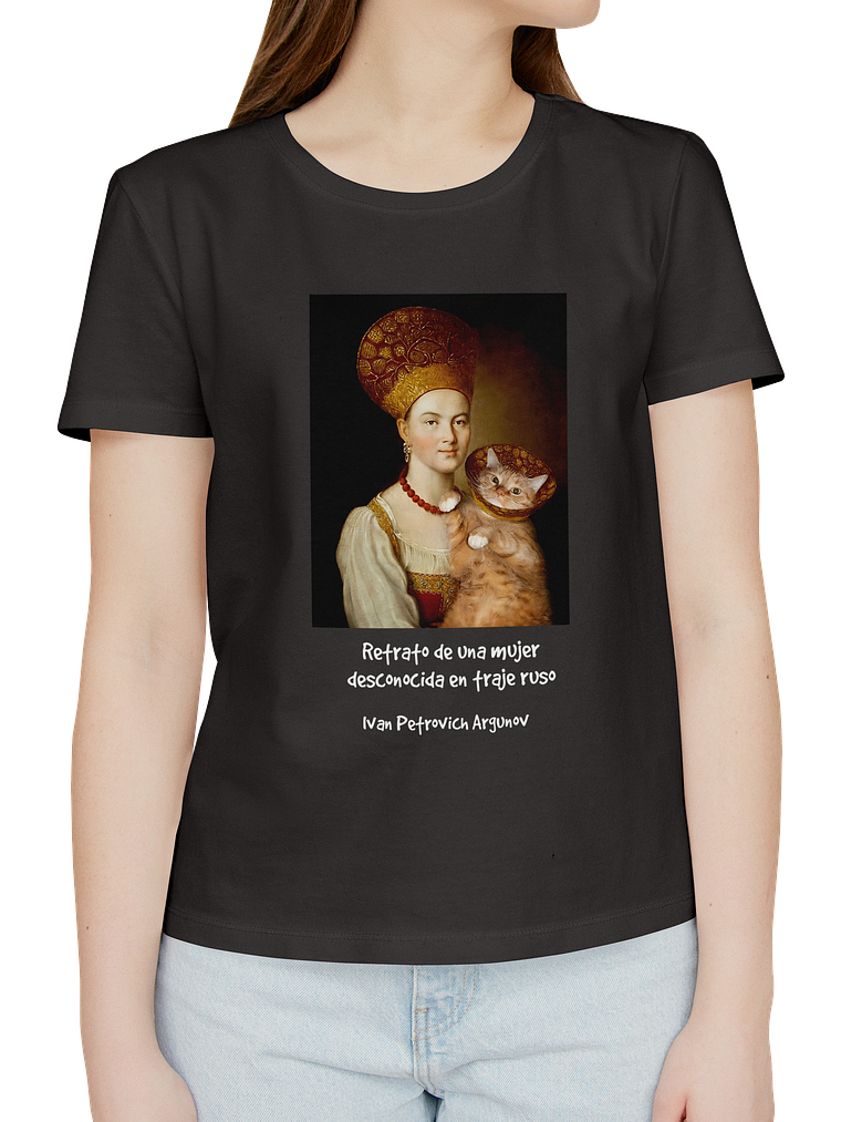 Polera Retrato de una mujer desconocida en traje ruso - Ivan Petrovich Argunov. Mujer. 2