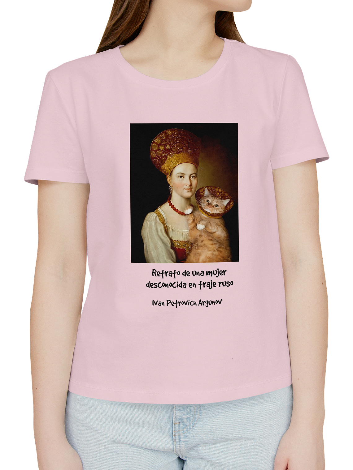Polera Retrato de una mujer desconocida en traje ruso - Ivan Petrovich Argunov. Mujer. 3