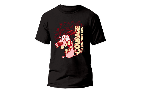 Polera Coraje, el perro cobarde. Hombre