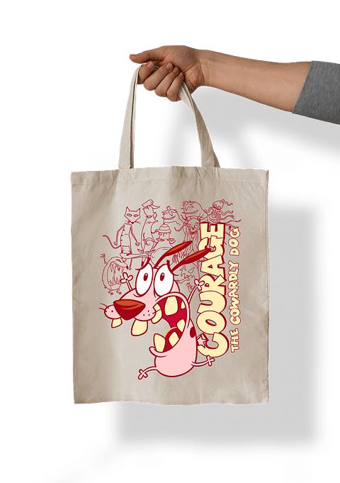 Totebag Coraje, el perro cobarde.