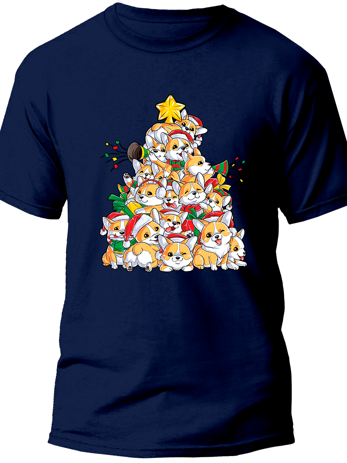 Polera Corgi de navidad. Hombre 1