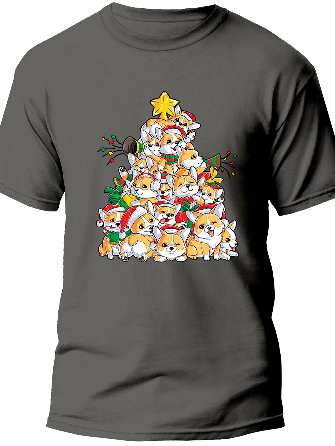 Polera Corgi de navidad. Hombre 4