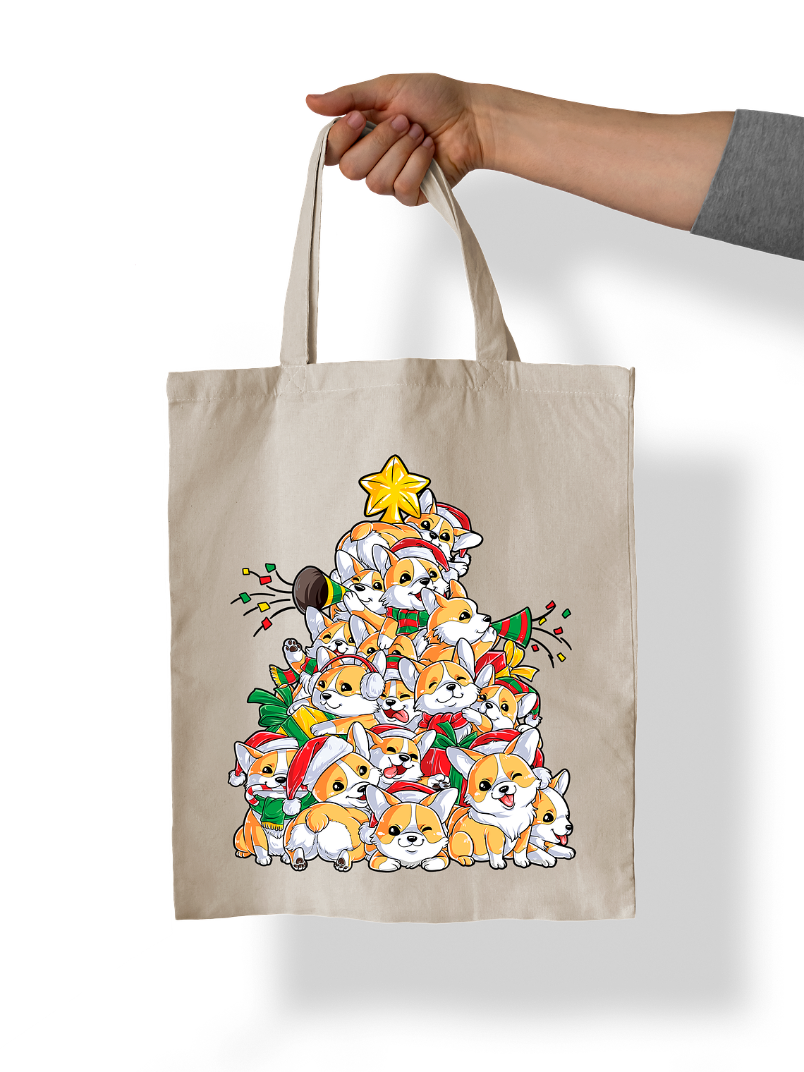 Totebag Corgi de navidad.  1