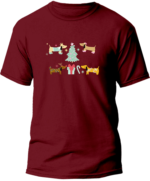 Polera dachshund Navidad