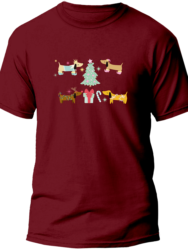 Polera dachshund Navidad 1