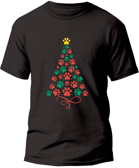 Polera arbol de patitas de navidad