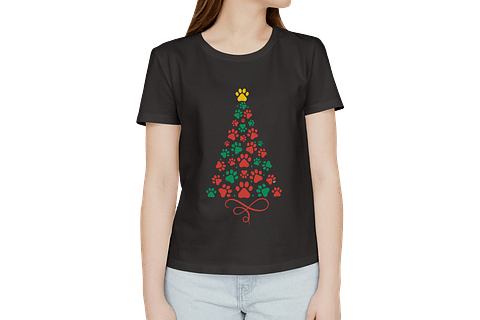 Polera arbol de patitas de navidad Mujer