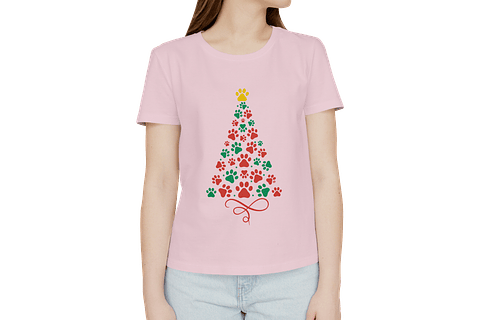 Polera arbol de patitas de navidad Mujer