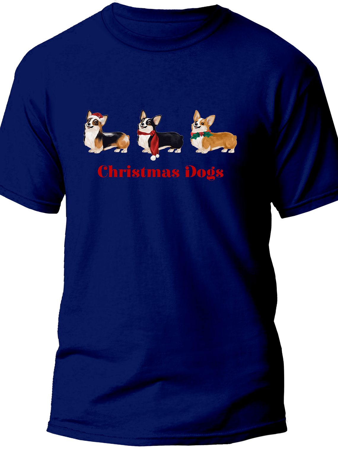 Polera Corgis de navidad Hombre 1