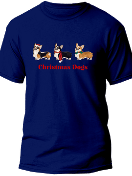 Polera Corgis de navidad Hombre