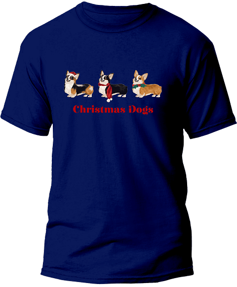Polera Corgis de navidad Hombre