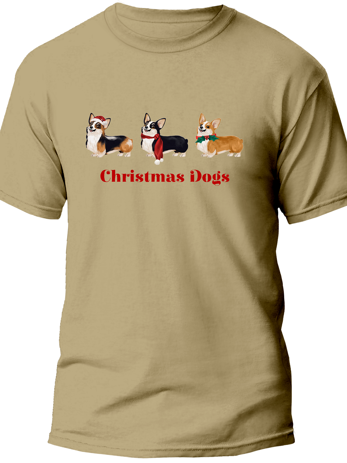 Polera Corgis de navidad Hombre 2