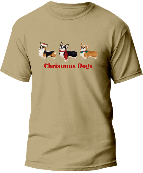 Polera Corgis de navidad Hombre