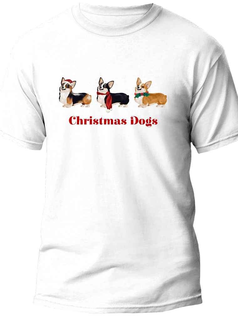 Polera Corgis de navidad Hombre 3