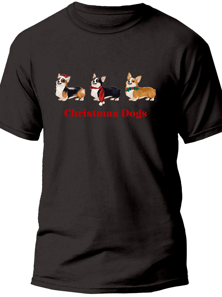 Polera Corgis de navidad Hombre 5