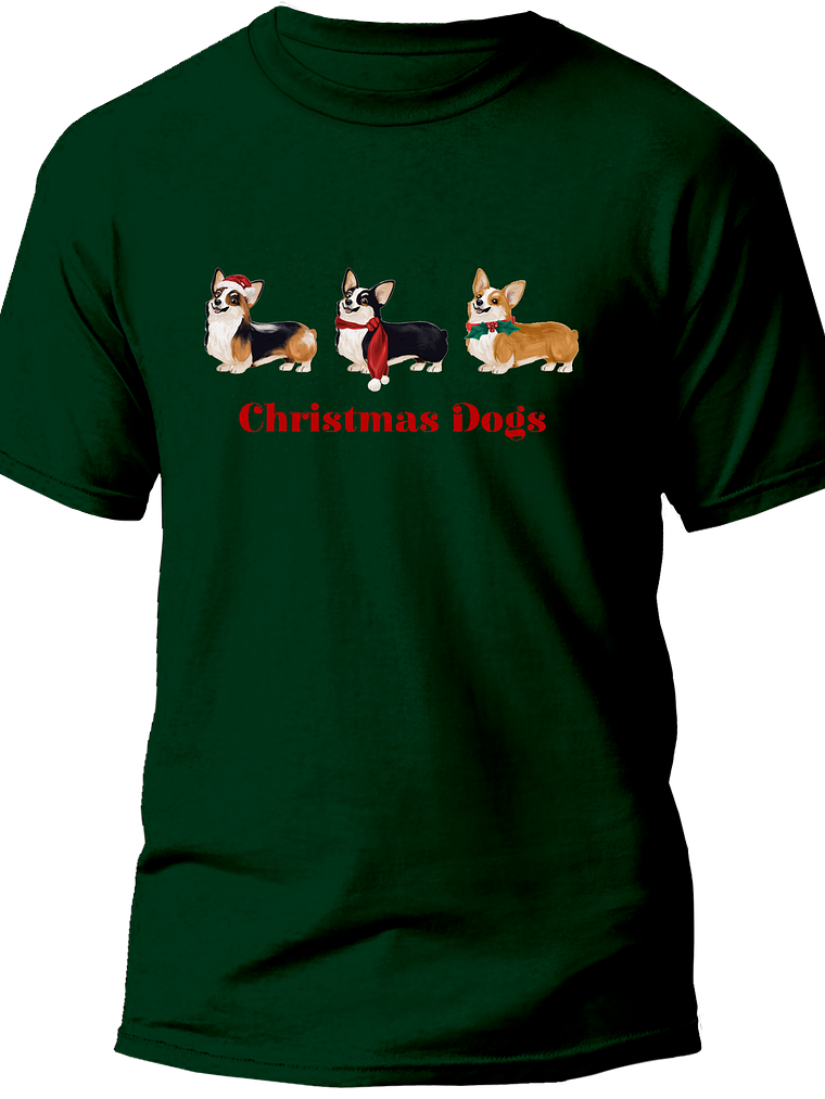 Polera Corgis de navidad Hombre 6