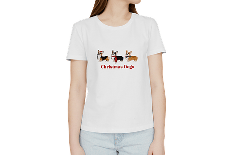 Polera Corgis de navidad Mujer