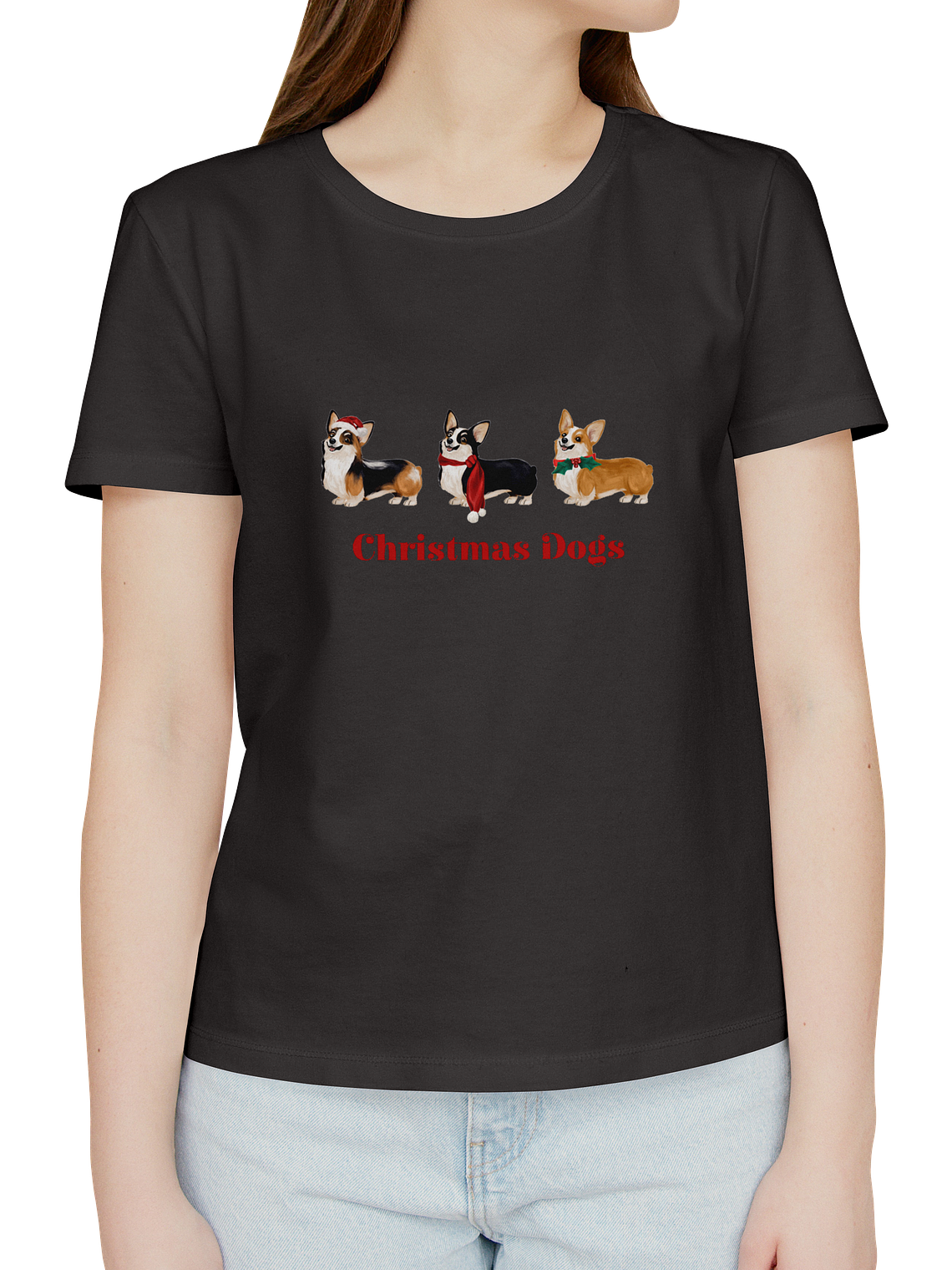 Polera Corgis de navidad Mujer 2