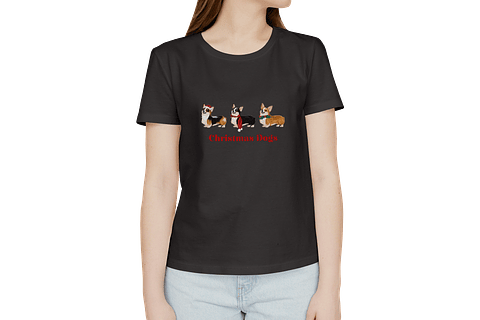 Polera Corgis de navidad Mujer