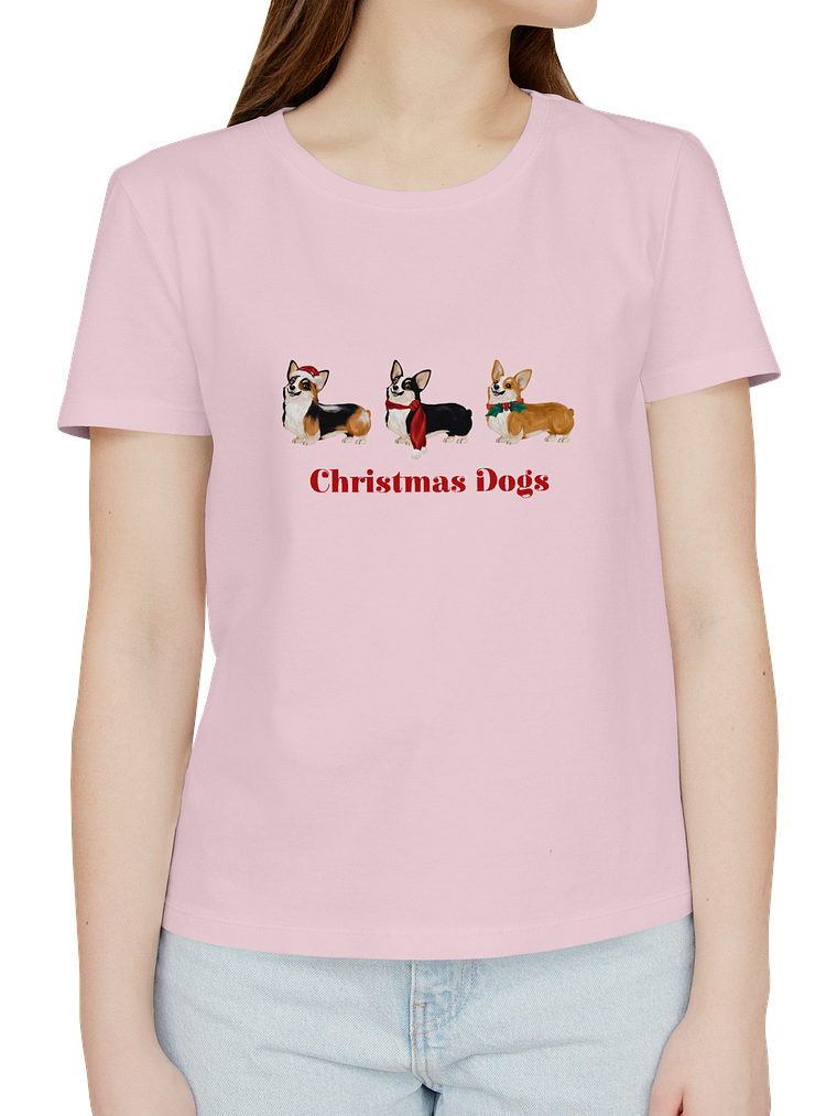 Polera Corgis de navidad Mujer 3