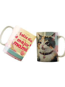 Taza Día de la madre Gato calicó