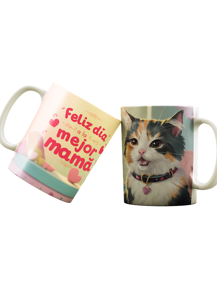Taza Día de la madre Gato calicó 1