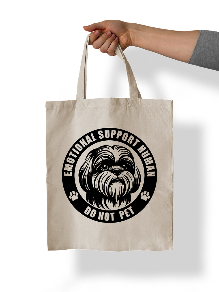 Totebag Emotional Support Human Shih Tzu 1
