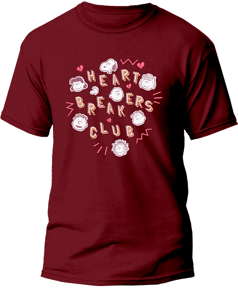 Polera Snoopy Heartbreakers Club (Club de rompecorazones)
